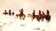 Charles M Russell Lost in a Snow Storm-We are Friends oil painting